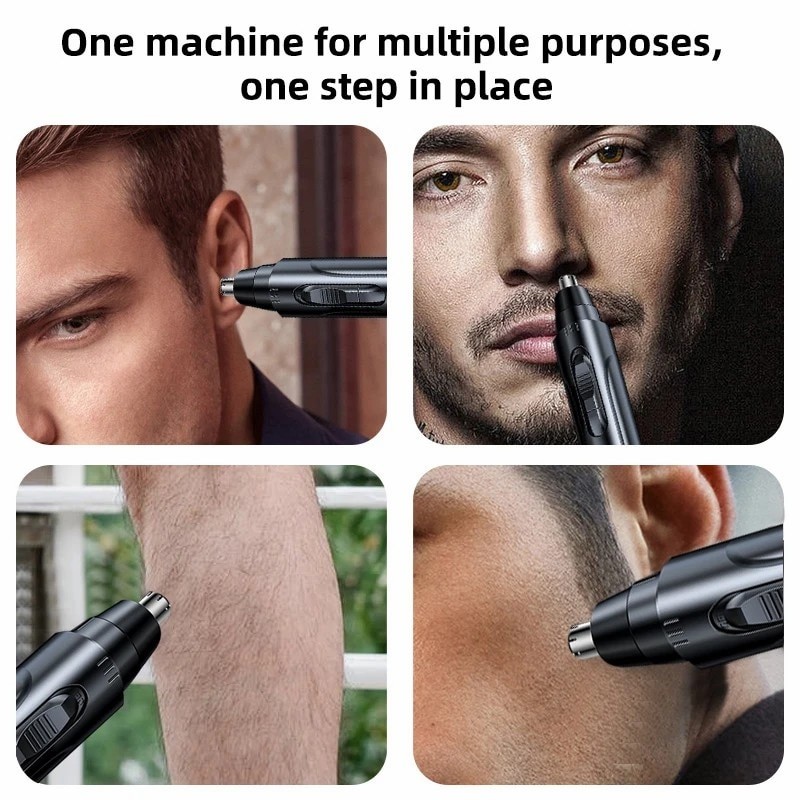 Black Electric Nose Hair Trimmer Painless Ear and Nose Hair Trimmer for Men and Women