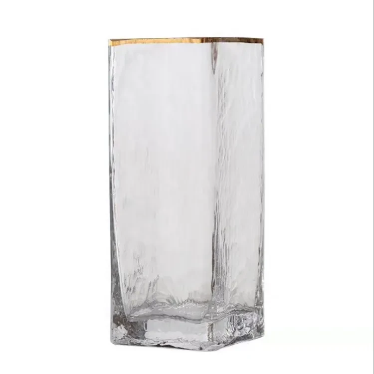 Transparent Gold-painted Glass Vases Flower Home Decor Wedding