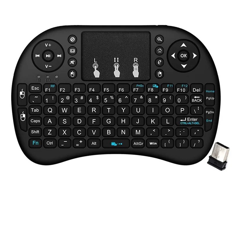 i8 Wireless Keyboard with Touchpad 2.4GHz Mini English/Russian Keyboard & Aerial Mouse for Laptop, TV Box & Projector