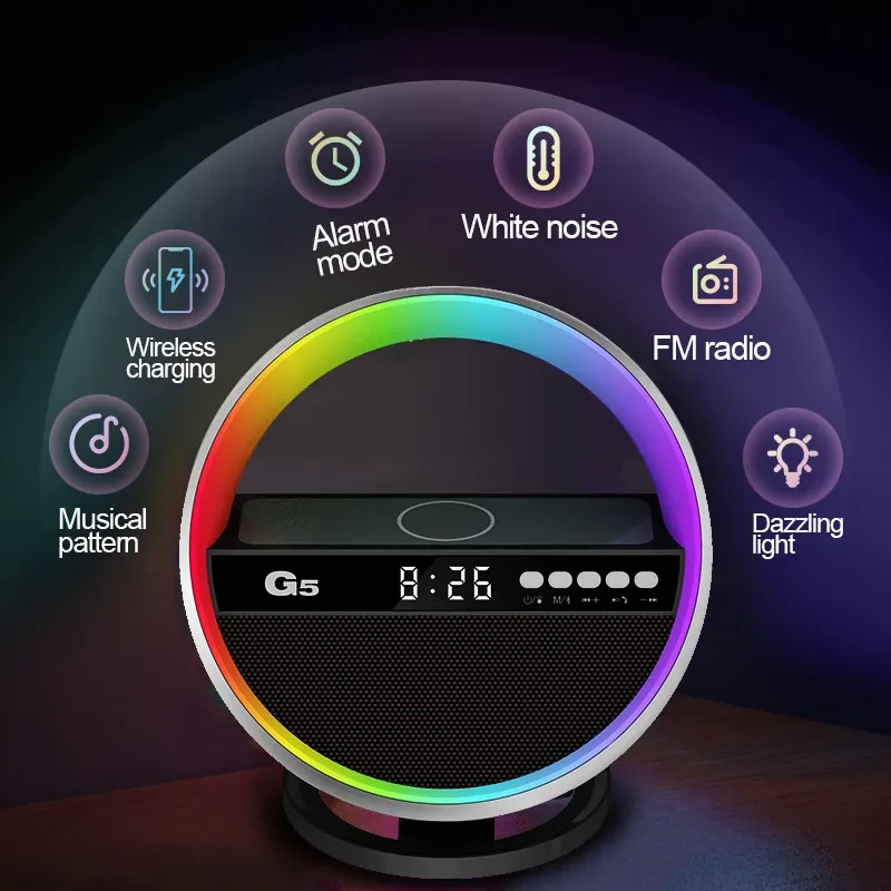 RGB Night Light Wireless Charger Bluetooth-Speaker