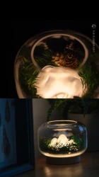 Four Seasons Warm Mountain Lamp Decoration Aromatherapy Glass Small Night Lamp
