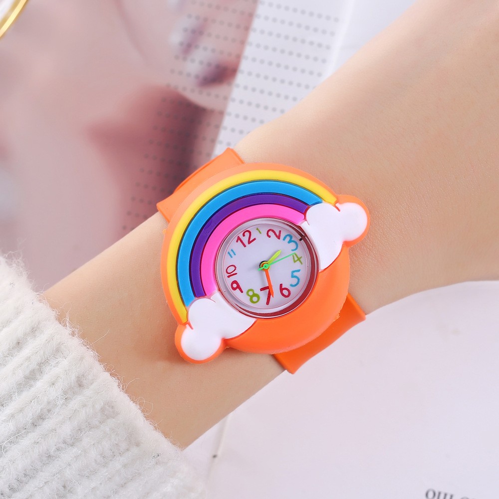 2024 Rainbow Cloud Silicone Kids Watch  Cute Cartoon Quartz Watch for Boys & Girls