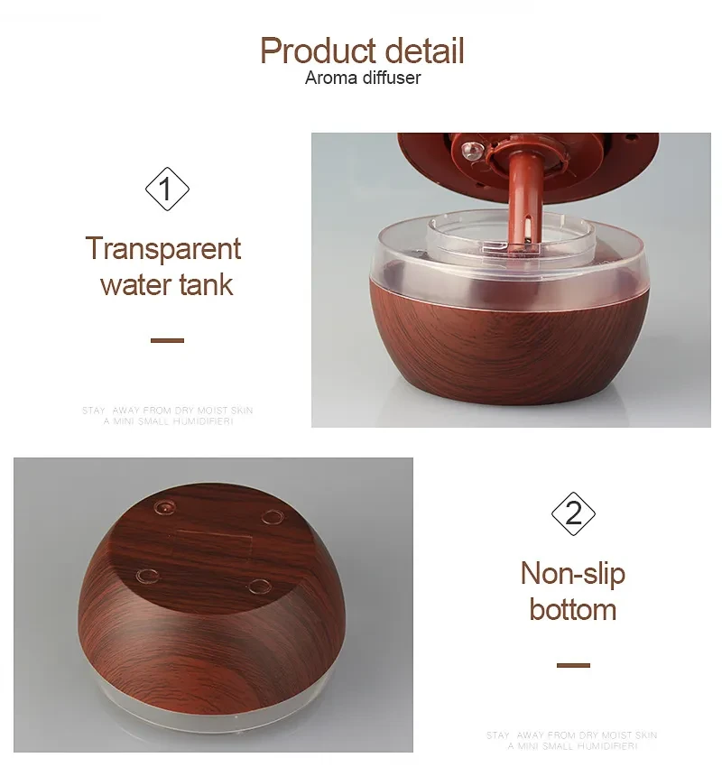 Wood LED Essential Oil Diffuser