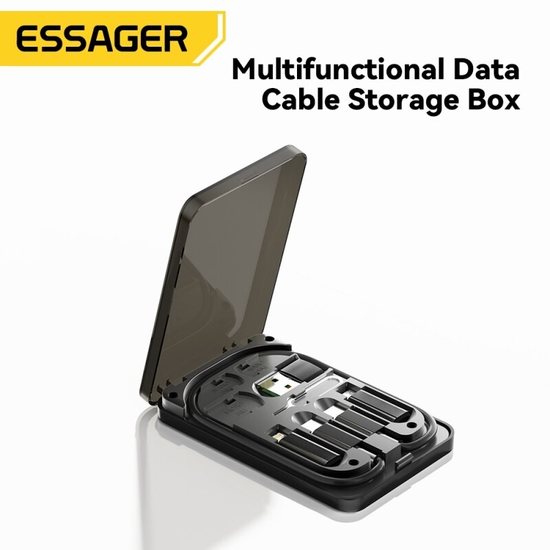 Essager 4-in-1 USB C to USB C Cable PD 60W Fast Charging Multi-Device Cord with Holder Storage Box
