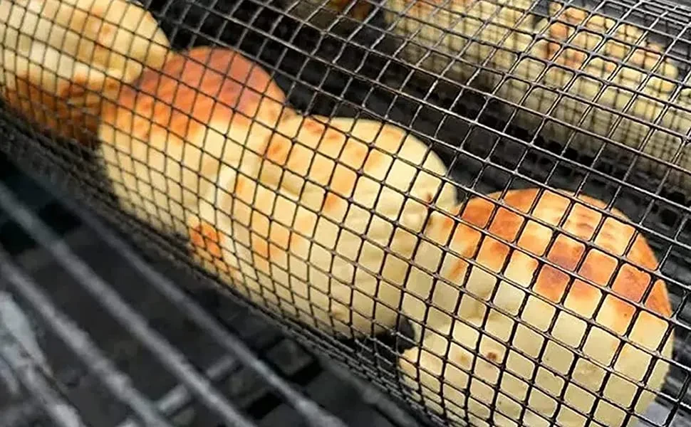 Rolling Grilling Basket Metal BBQ