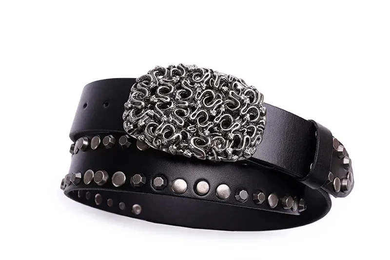 Top Layer Cowhide Trend Rivet Men's Belt