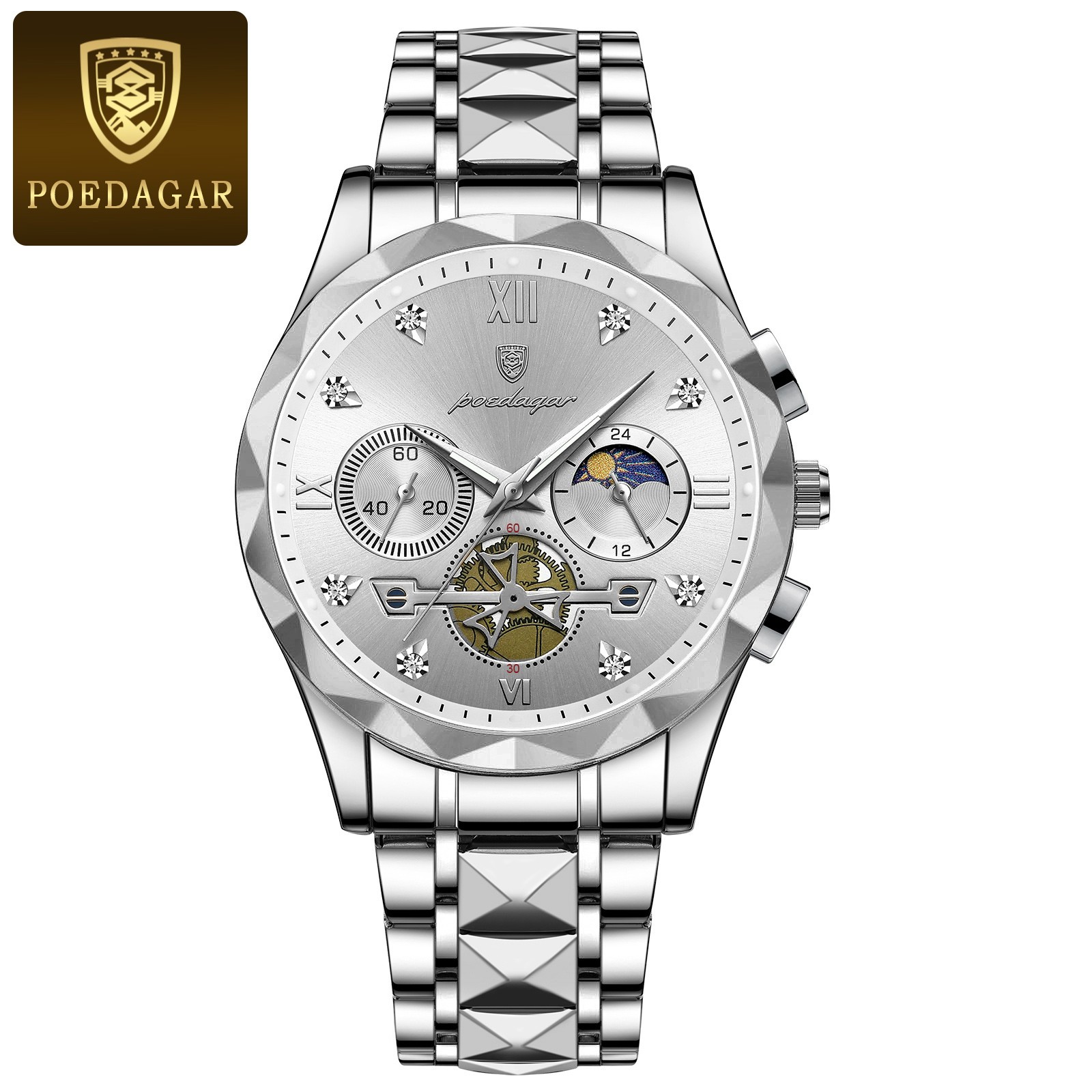 POEDAGAR Luxury Mens Quartz Chronograph Watch
