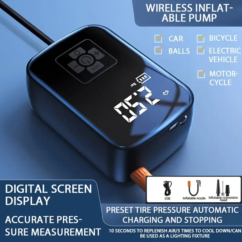 Ultra-Portable Wireless Car Air Compressor Inflator