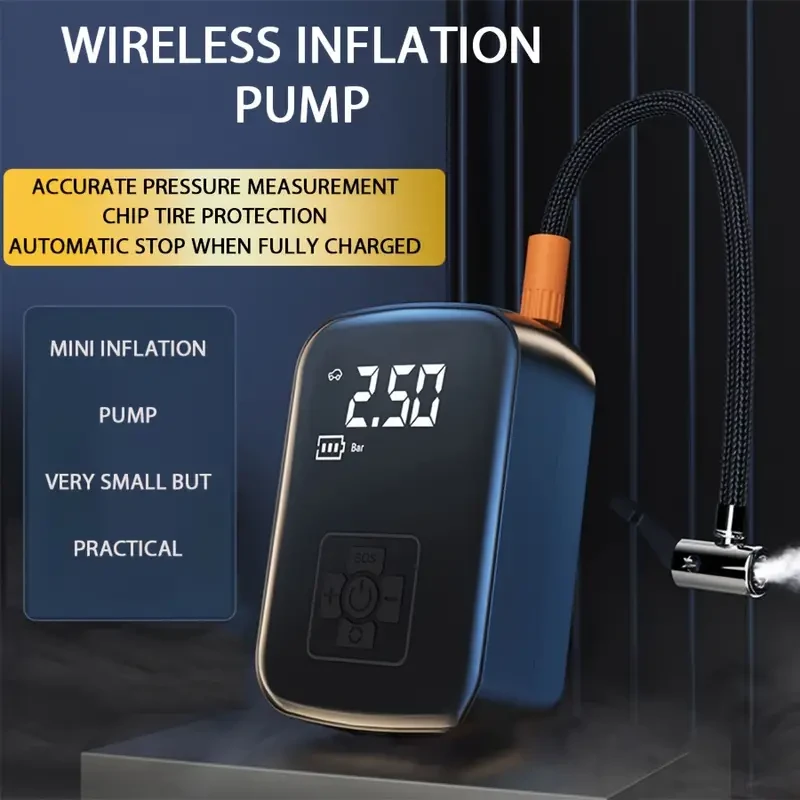 Ultra-Portable Wireless Car Air Compressor Inflator
