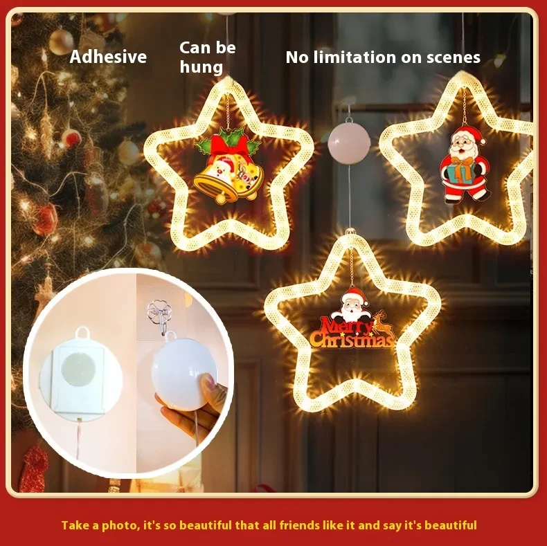 Led Christmas Star Light Decoration For Window Door For Holiday