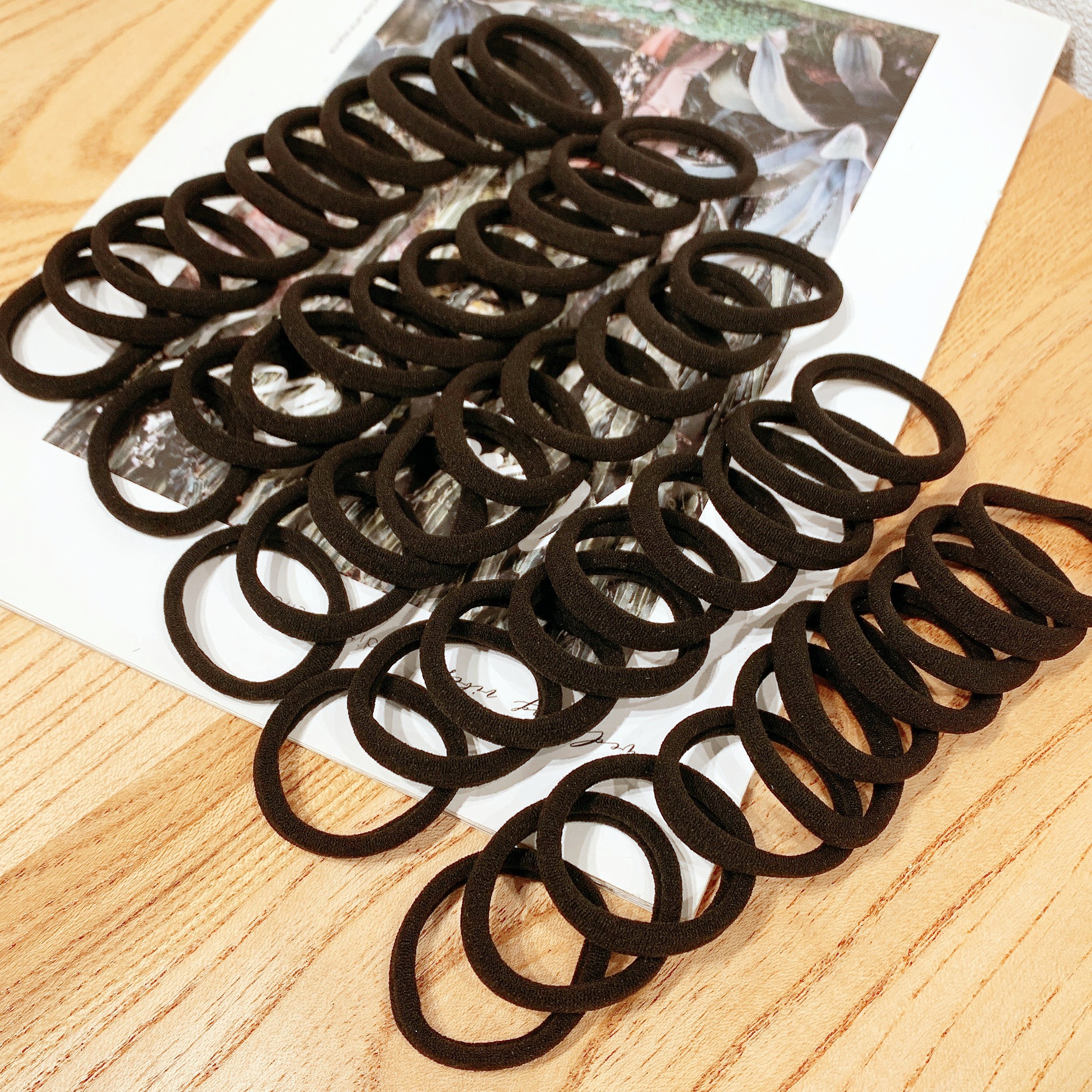100pcs Black High-Elastic Hair Bands