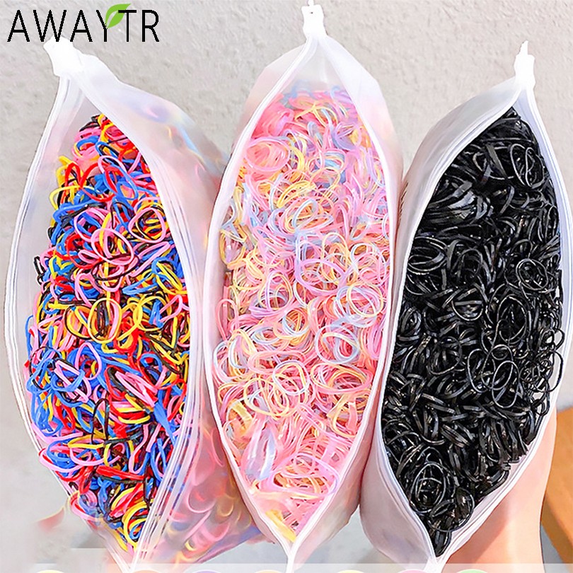 1000pcs Colorful Small Disposable Hair Bands