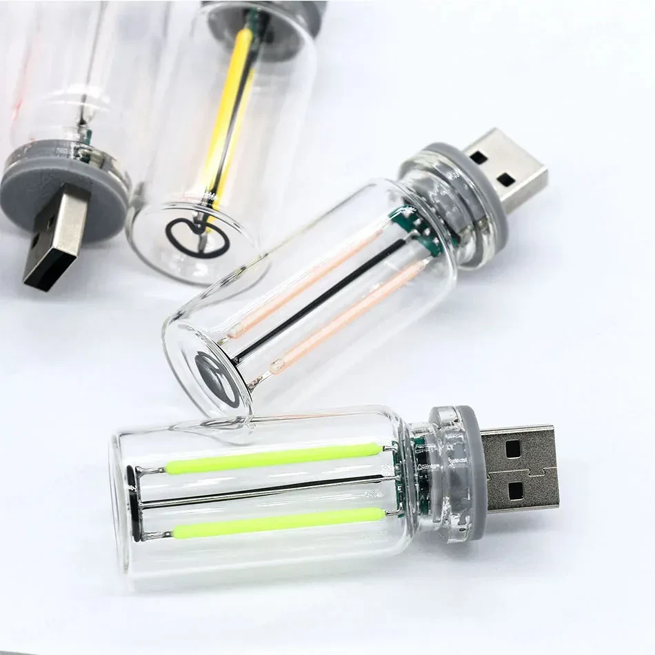 1pcs USB Led Bulb 0.3W 5V Retro Edison Dimming Lighting Bulb Source USB Mobile Power Interface Light Night Light Power Bank Laptop