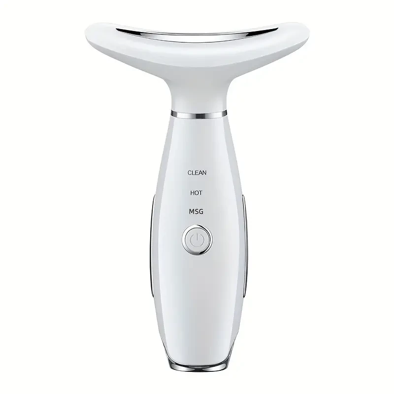 Rechargeable Facial & Neck Beauty Device - Vibration and Hot Compress