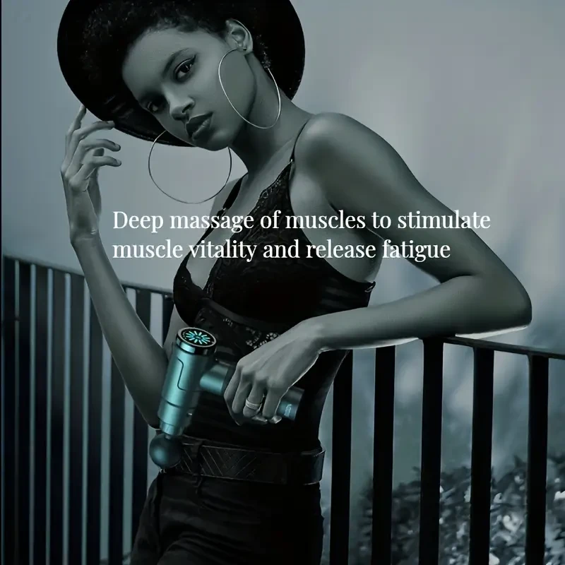 Professional Handheld Deep Tissue Massage Gun - 10 Heads, 12 Intensity Levels