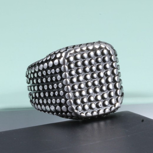 Studded Stainless Steel Hip Hop Ring