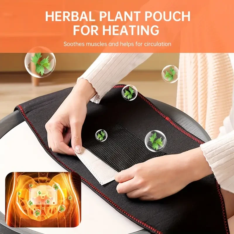 Heating Pad with Massage Belt - Fast Heating for Back and Abdominal Pain