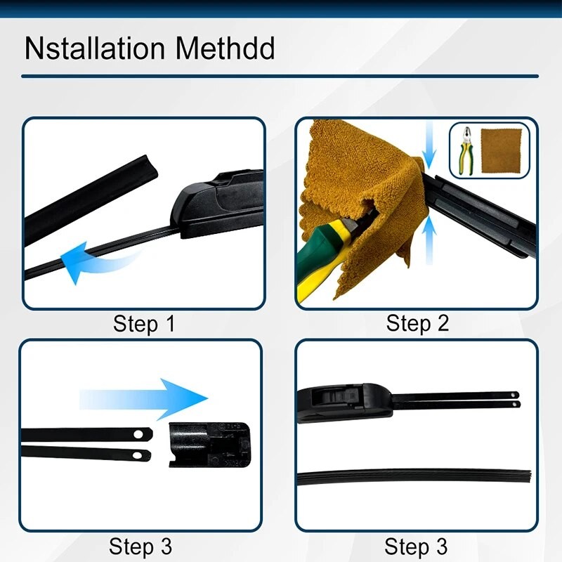 Car Wiper Blade Refill Strips  Frameless Windshield Rubber Wiper for 14" to 28"