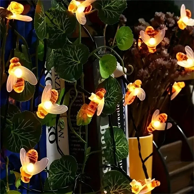 Solar Honey Bee String Lights 6.4m, 30 LED, 8 Modes