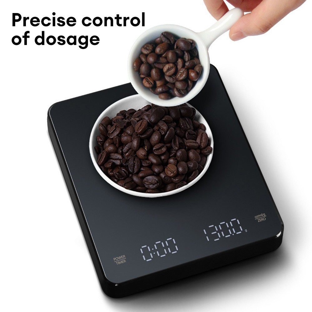Digital Coffee Scale with Timer LED Display, USB Rechargeable