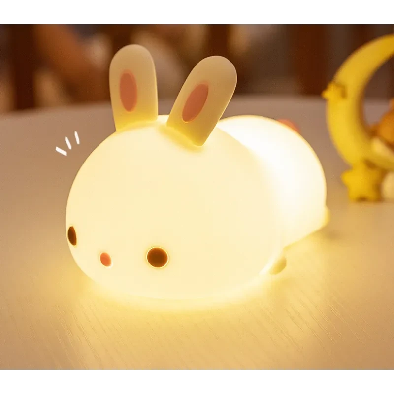 Rabbit Silicone Lamp - Pat Feeding Creative Night Light for Kids
