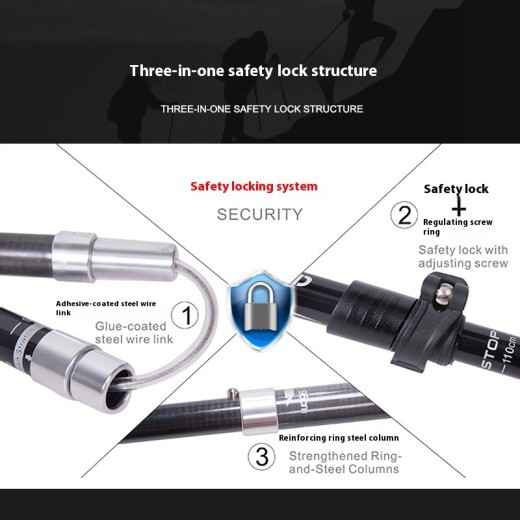 Outdoor Alpenstock Ultralight Retractable Folding Hiking