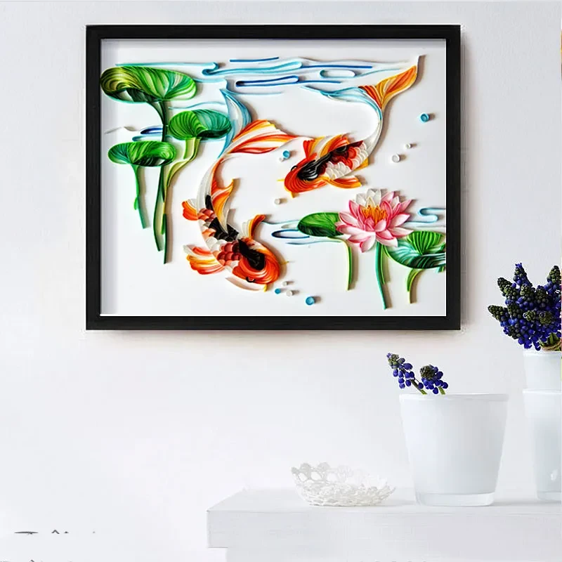 Quilted Paper Illustration Lobby Decoration Painting Slot