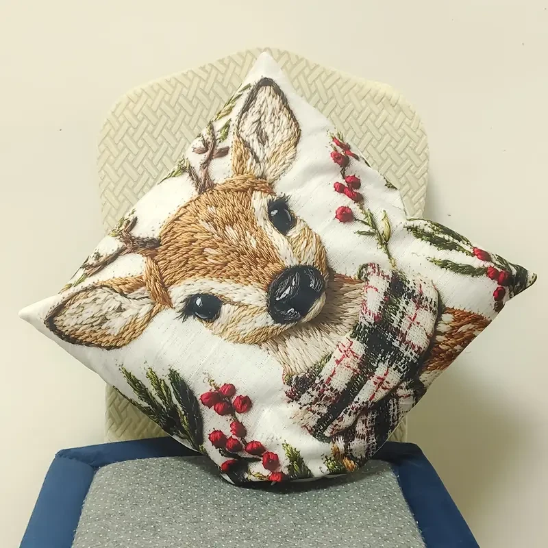 Charming Christmas Reindeer 45.72x45.72 cm Throw Pillow Cover