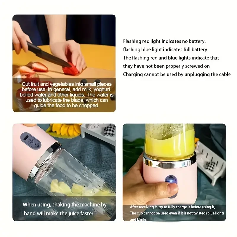 6-Blade Portable Electric Juicer Set