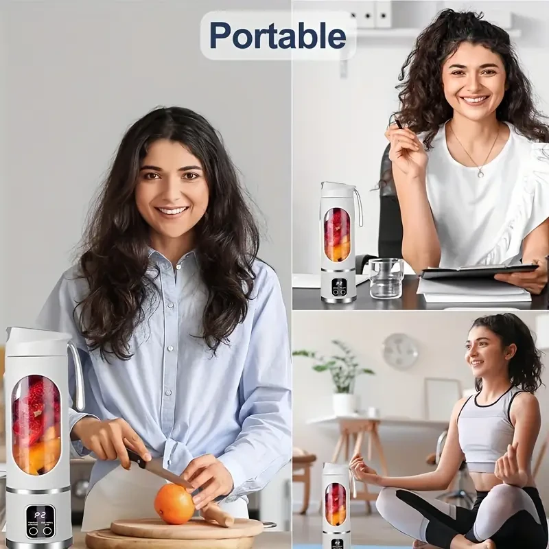 Jkuoo 15.22 Oz Portable Mini Blender & Juicer