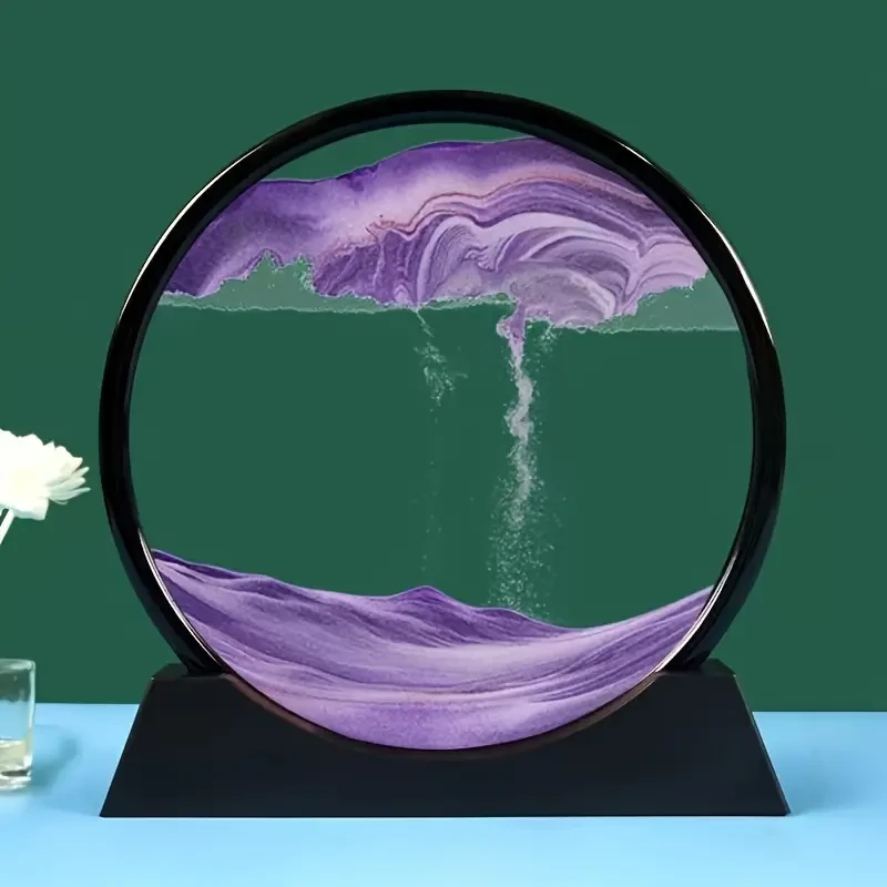 360-Degree Rotation 3D Flowing Sand Painting: Morphological Change - Glass Art Decoration