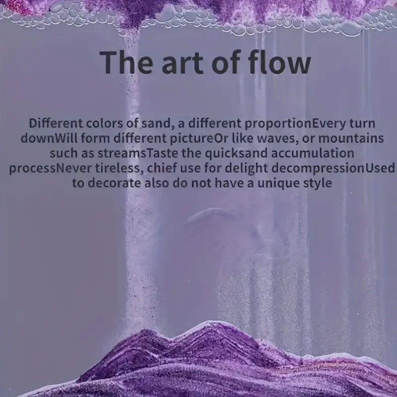 360-Degree Rotation 3D Flowing Sand Painting: Morphological Change - Glass Art Decoration
