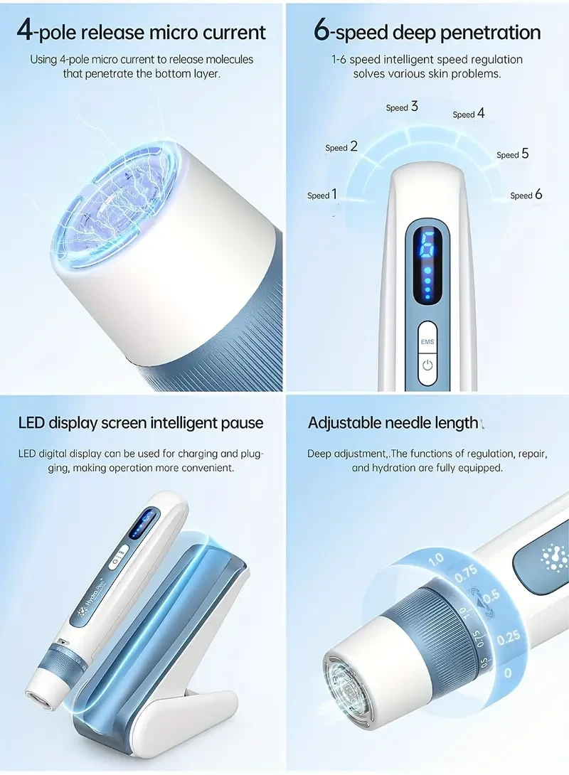 Hydra.Pen H5 Wireless Skin Care Beauty Device with EMS Infusion, Hypoallergenic, Rechargeable 700mAh Lithium Battery, USB Charging, Includes 2 Nano 0.25mm Cartridges for Wrinkle Reduction & Anti-Aging