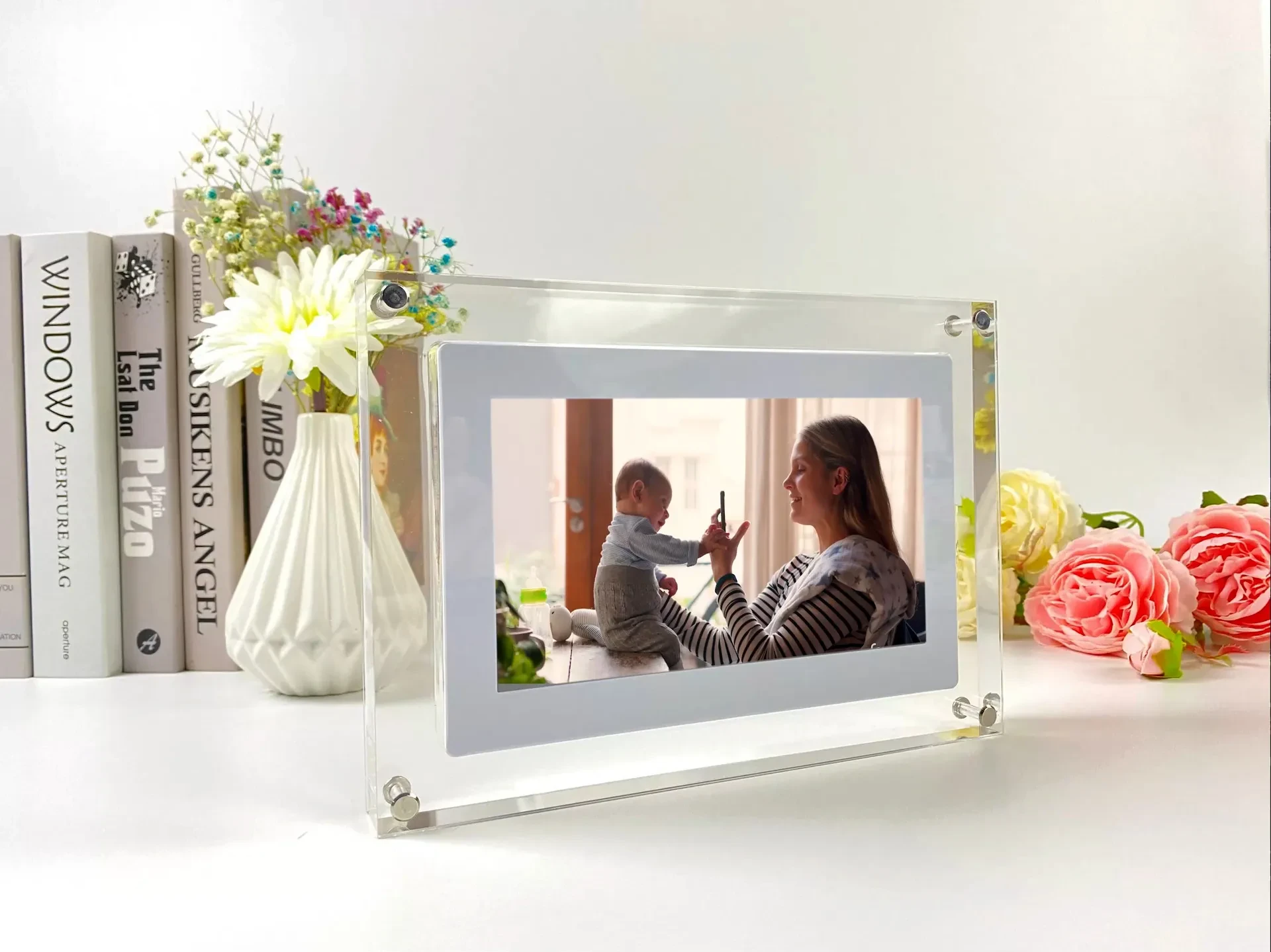 Acrylic Transparent Crystal Digital Photo Frame Video Player