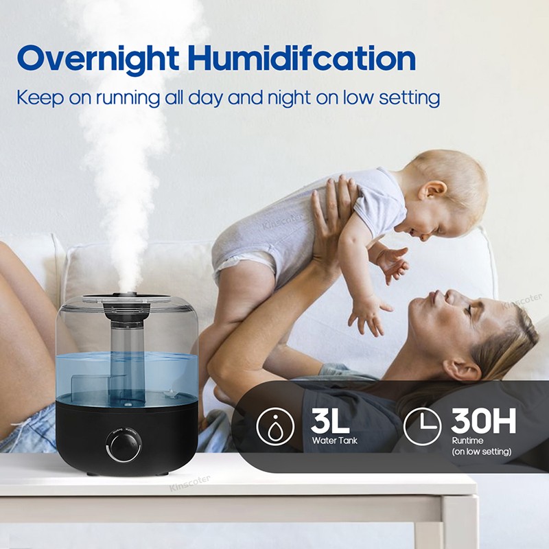 KINSCOTER 3L Air Humidifier  Large Capacity Aroma Diffuser with Remote Control & Timer