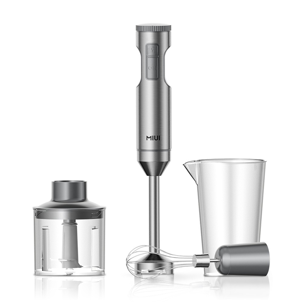 MIUI Hand Immersion Blender 1000W 4-in-1 Stainless Steel Food Mixer with 700ml Beaker & 500ml Processor