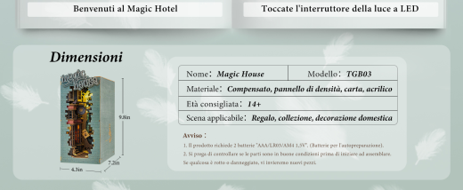 ROBOTIME Rolife DIY Book Nook Kit Bookend Stand Bookshelf Insert Bookcase Miniature Doll House Light 3D Puzzles TGB01-09