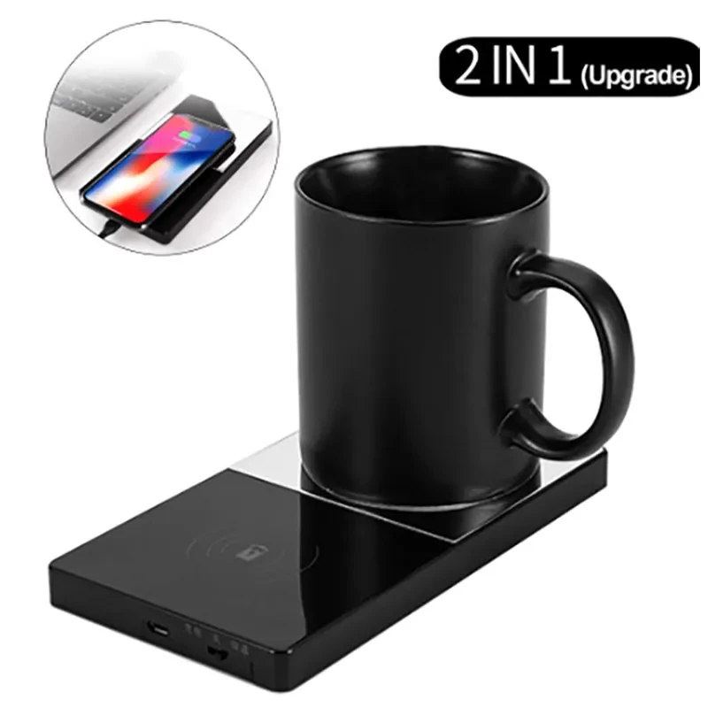 Heating Mug Cup Warmer Electric Wireless Charger For Home Office