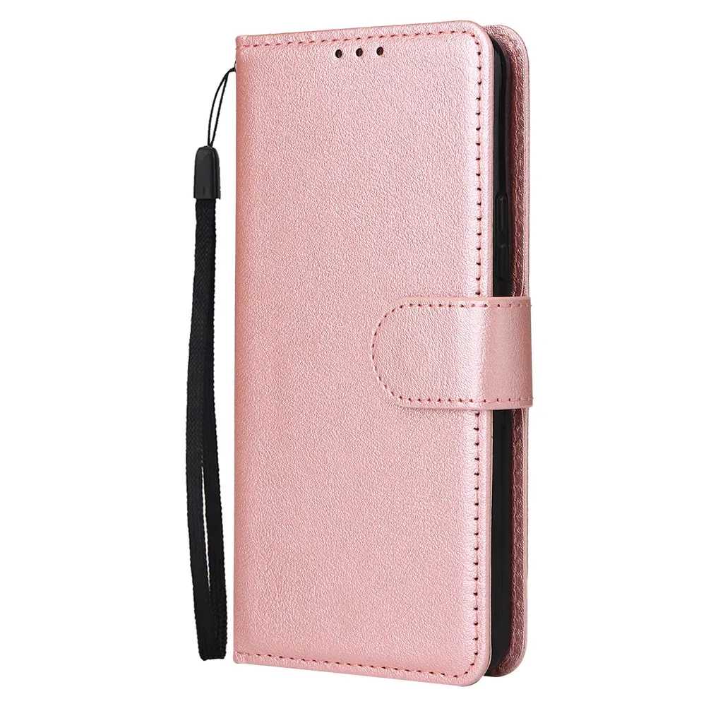 Three Card Photo Frame Holder Flip Phone Leather Case