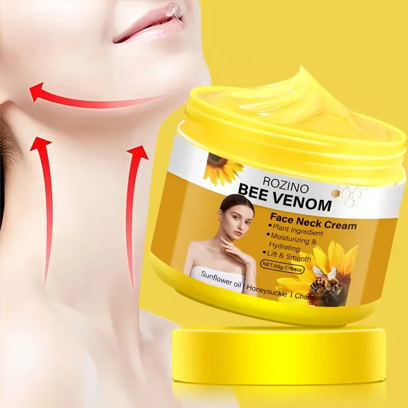 ROZINO Bee Venom Face & Neck Cream Set for Women - Hypoallergenic Moisturizing Skincare Kit for All Skin Types - Includes Honey & Aloe Vera - Enhances Elasticity for Soft, Smooth, Balanced Complexion