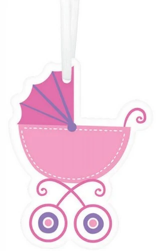 Paper Tags W/Twist Ties - Pink (25 units) - Pack of 25
