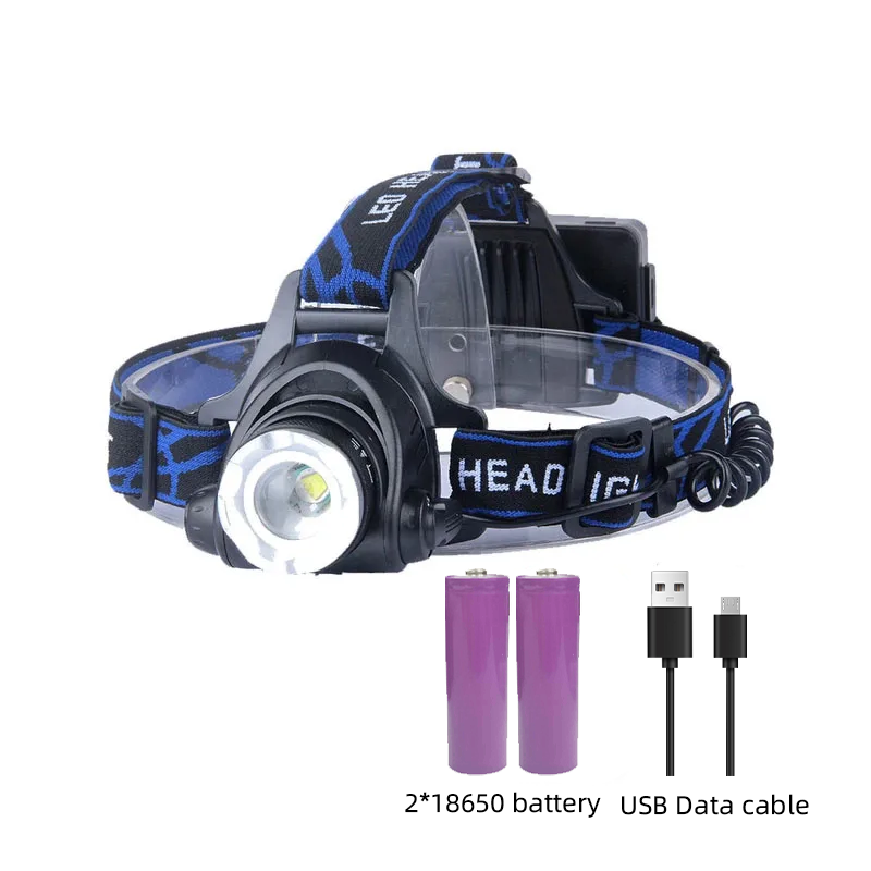 Rechargeable LED Headlamp  Powerful, Zoomable, Waterproof Headlight