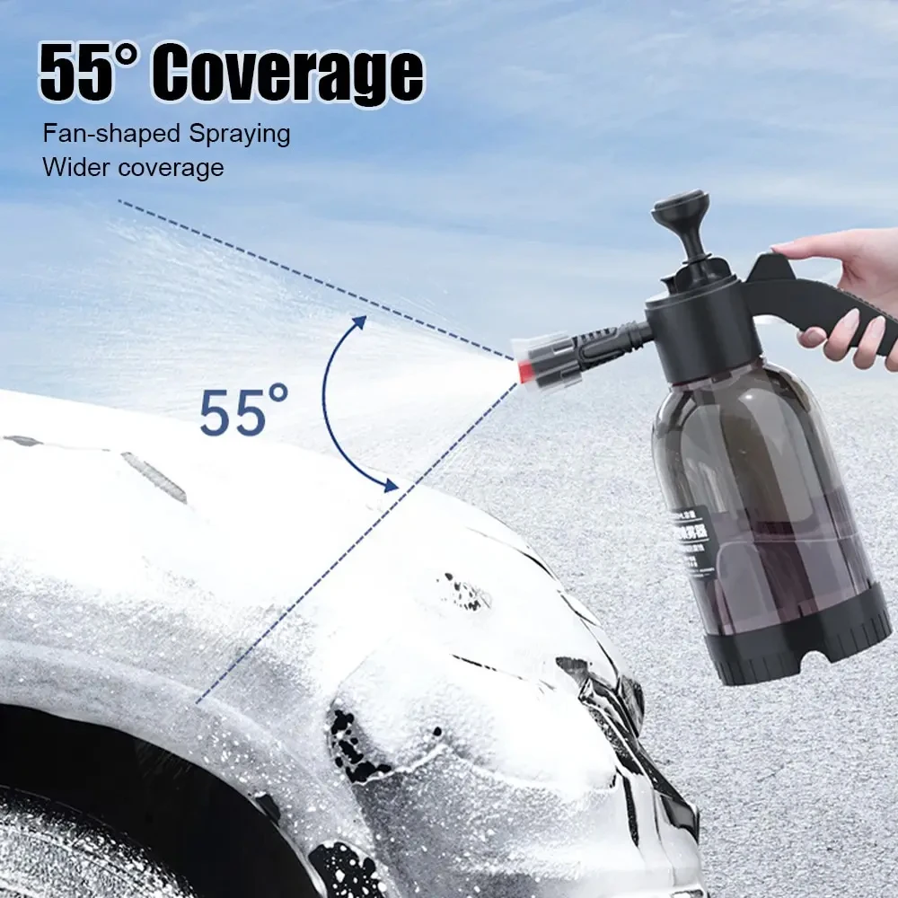 2L Car Washing Foam Spray Pot  Hand Pressure Spray with Pressure Relief Valve