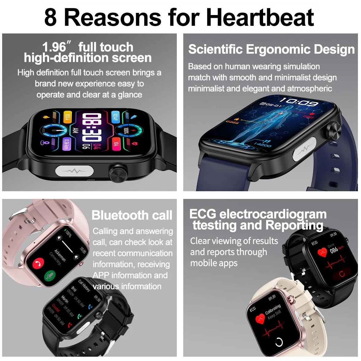 2024 AI Medical Diagnosis Smart Watch  Blood Lipids, Uric Acid, Blood Glucose Monitoring with ECG+PPG, Bluetooth Calls, and Health Tracking
