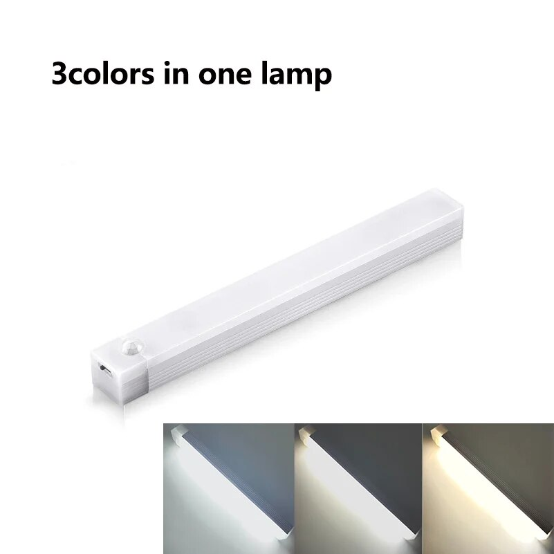 LED Motion Sensor Bar Light Type-C Rechargeable, Dimmable Night Light with Motion Detection