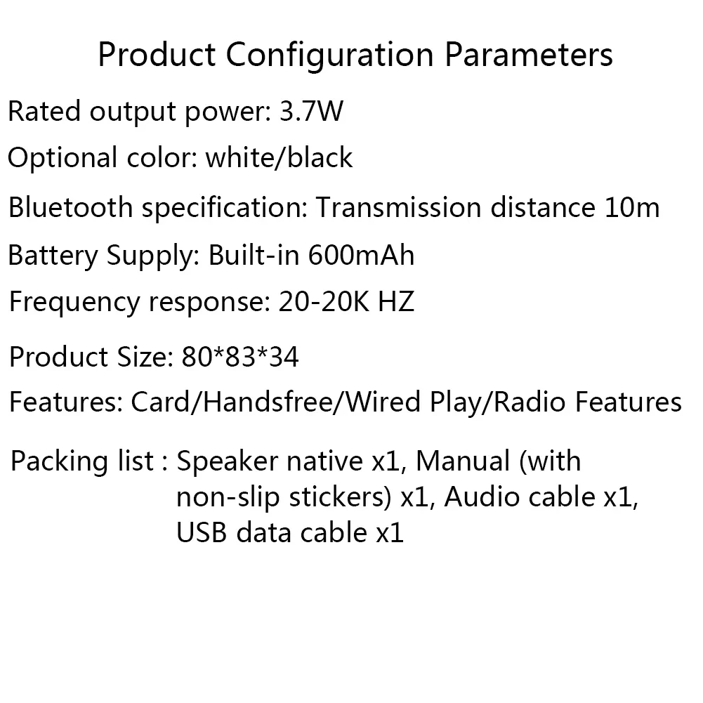 Mini Wood Bluetooth Speaker Portable Outdoor Wireless Support AUX TF