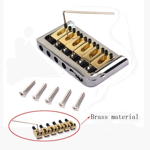 Instrument Accessories Guitar Bridge With Silver Six String Brass Saddle
