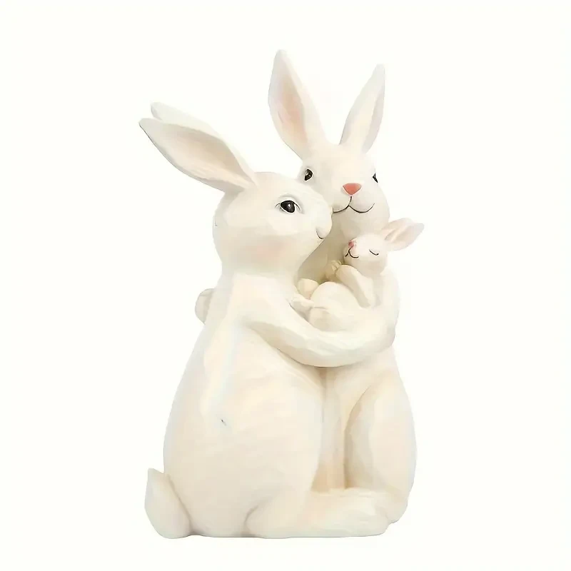 Charming Bunny & Flowers Garden Statue