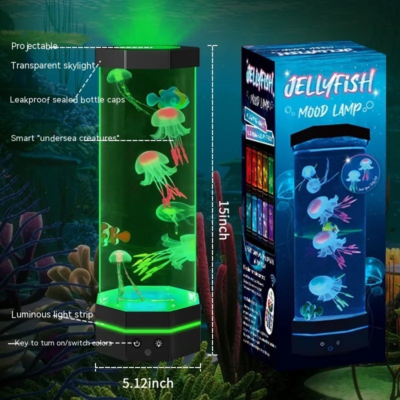 17-Color Changing Jellyfish Lava Lamp - 15-inch with Remote Control