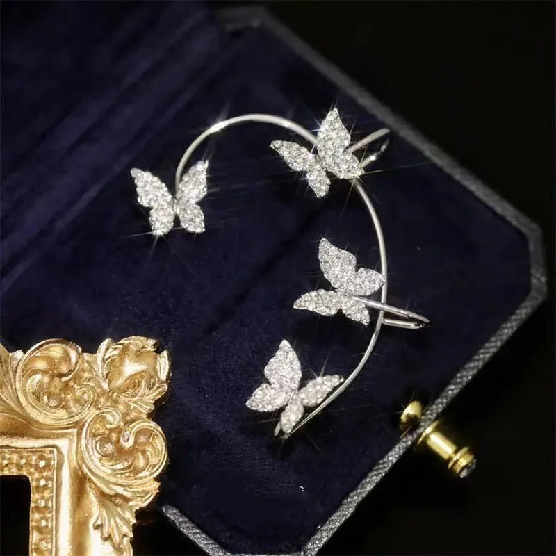 Fashion Butterfly Ear Clip and Ear Hook Jewelry